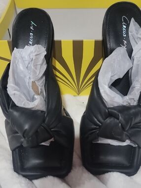 Circus by Sam Edelman Black Knotted Slide Mules